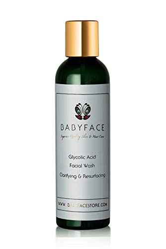 Babyface Glycolic AHA Facial Cleanser Face Wash for Polishing & Brightening, 4.4 oz.