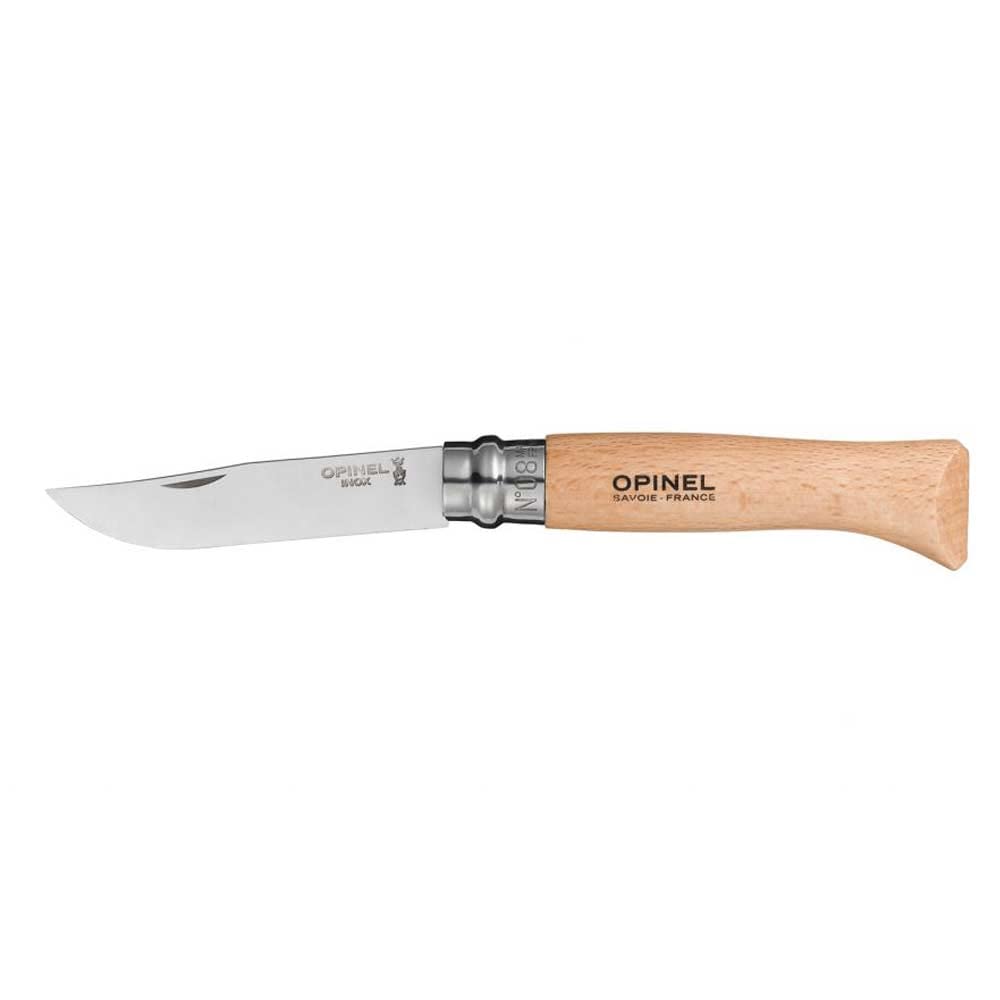Opinel Inox Kayın Saplı Paslanmaz Çelik Çakı, Unisex, Kahverengi, Nr.8