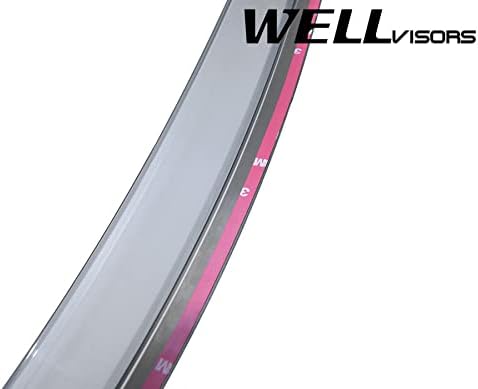 WellVisors Window Visors Wind Deflectors Compatible with Mazda 2003-2008 Mazda 6 Mazda6 Sedan with Black Trim Rain Guards 3-847MZ007