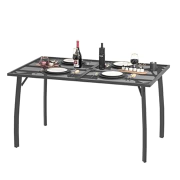 rectangular patio table with umbrella hole