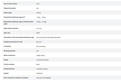 FESTO DAPS-0015-090-RS2-F04 533481 Quarter Turn Actuator New