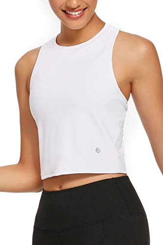 Evobak Workout Tops for Women - Yoga Shirts Racerback Crop Tops Athletic Exercise Gym Running Training Tanks Active Wear