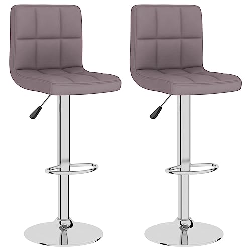 vidaXL Lot de 2 Tabourets de Bar, Chaise de Pub, Siège de Bistrot, Meuble de Salle à Manger Cuisine Salon Maison Intérieur, Taupe Tissu