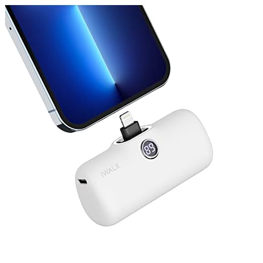 iWALK LinkPod Portable Charger 4800mAh Power Bank PD Fast Charging Small Docking Battery with LED Display Compatible with iPhone 14/14 Pro Max/13/13 Pro Max/12/12 Pro/11/X/8/7/6,White