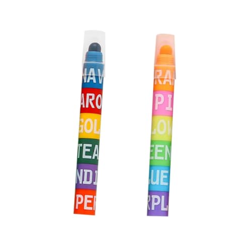 ABOOFAN 2 piezas Rotuladores Fluorescentes Escolares Pastel Marcadores Multipropósito para Escritura y Subrayado Colores Vintage para Oficina y Estudio