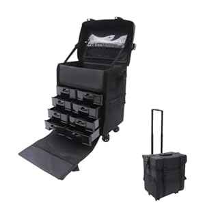 2 in1 Kosmetikkoffer Kosmetik Trolley mit 8 Schubladen und 4 Universalrollen Reisetrolley Makeup Friseurkoffer Schminkkoffer Geeignet zur Aufbewahrung verschiedener Vorräte