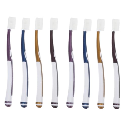 PACKOVE 8 piezas Cepillos de Dientes Suaves de Silicona para Adultos Familiar de Unidades Cerdas Sensibles para Limpieza Profunda Dientes Viaje para Hotel y Exterior