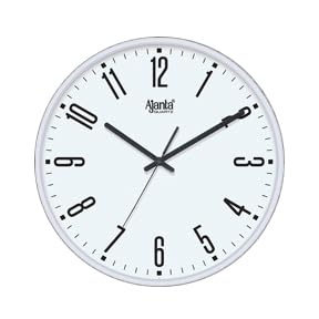 Image of Ajanta 11 Inches Step Movement Wall Clock for Home and Offices Wall Watch(White)