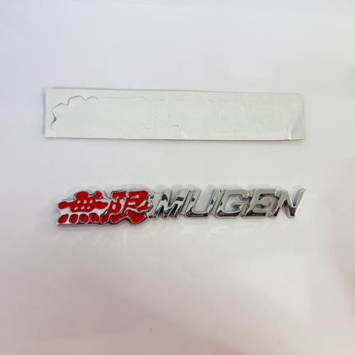 Image of Emblems for Car & Bike Metal Lo.go and Grill Me.tal Lo.go, Auto Accessories for Car Emblem 3D Badge Auto Racing Sport Sticker Grand Tourer Decal. (RED Chrome Mugen Metal Logo.)