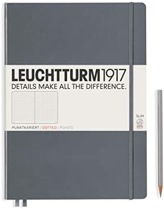 LEUCHTTURM1917 (344815) Notebook Master Slim (A4+), Hardcover, 123 Numbered Pages, Dotted, Anthracite
