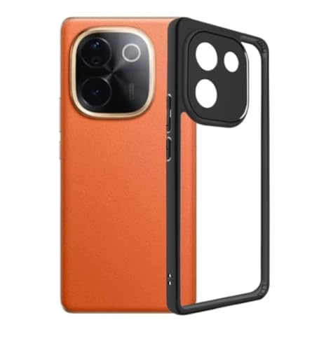 Image of REALCASE Back Cover Case for VIvo T3 Pro 5G / Iqoo Z9s Pro 5G | Slim Fit Hard PC Back & Soft TPU Bumper | Protective Shockproof Case for VIvo T3 Pro 5G / Iqoo Z9s Pro 5G (Black+Clear)