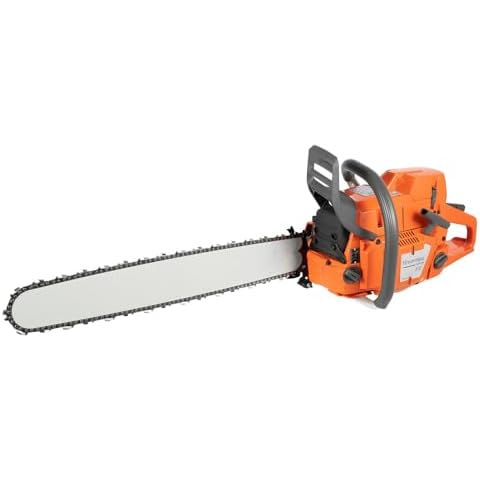 Gas Chainsaw 72cc 24 Inch, 2-Cycle Gasoline Powered Chain Saws 3.9kw Professional Power Chainsaws Set for Trees Wood Farm Garden Ranch Forest Cutting (24in 72cc) Cover