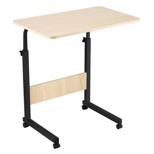 Acomoda Textil - Mesa Escritorio con Ruedas para Estudiar y Trabajar. Mesa Auxiliar Ajustable Multiusos para Dormitorio, Salón y Cocina 40x60x65-89 cm (Negro)