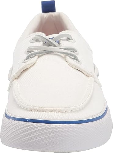 Sperry Men's Bahama 3-Eye Boat Shoe, Off White Canvas, 7.5 Medium | Image 1
