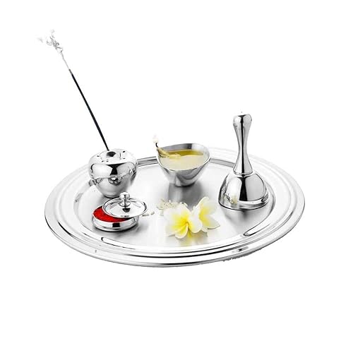 Puja Thali en acier inoxydable pour Pooja Room et Diwali à la maison - 2