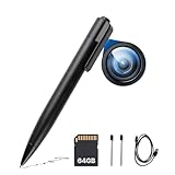 DAMOACAM QHD 2K ボディカメラ ペン型ウェアラブルカメラ｜2560×1440P 録画｜内蔵64GBストレージ｜コンパクトデザイン｜日常記録・ライフログ・屋内モニタリング用