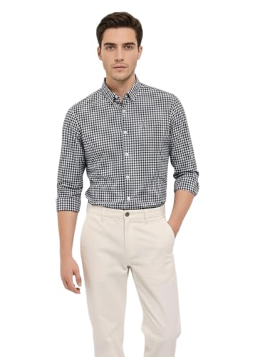Yellow Dash Mens Casual N Formal Single Pocket Check Shirt | Black | XL | Style 4
