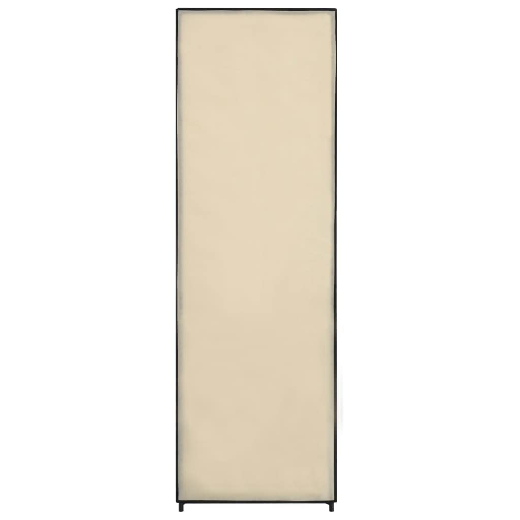Szafa na ubrania kremowa 87 x 49 x 159 cm, materiałowa garderoba z 3 szufladami, przenośna szafa do sypialni i na strych, solidne przechowywanie