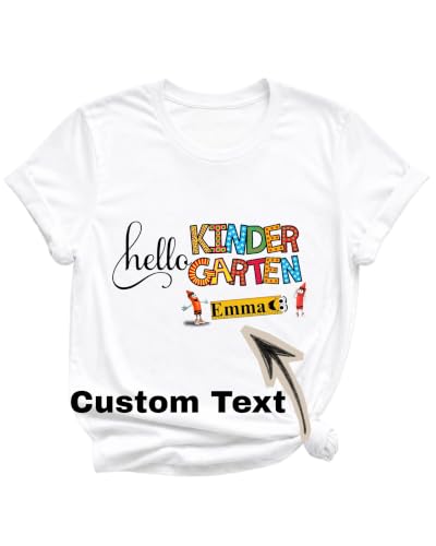 Kindergarten Shirt for Kids, First Day of Kindergarten T-Shirt, Kindergarten Class Shirt for Boys and Girls, School Year Graphic Tee Trendy Senior Girl Gift for High School White