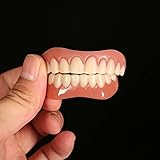 CHNLML Fake Teeth, Cosmetic Denture Veneers for Upper and Lower Jaw, Dental Veneers for Temporary Te