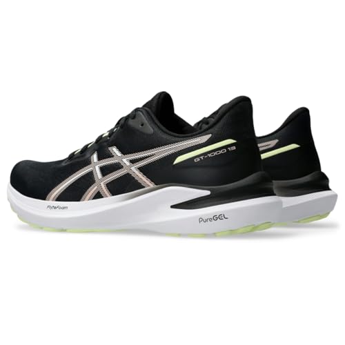 ASICS Women's GT-1000 13 Running Shoes, 6, Black/Breeze3