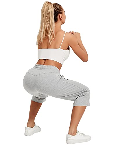 Image of SPECIALMAGIC Women Capri Pants Cotton Yoga Wide Leg Pajama Pants Capris Sweatpants Sports