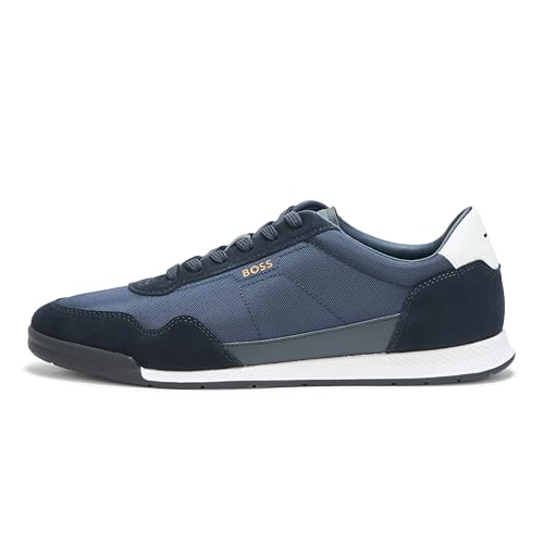 Image of BOSS Men's Titanium Low Profile Leather Sneaker | Casual Shoes