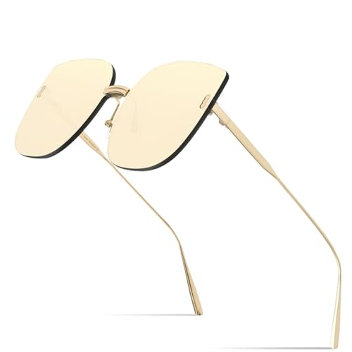 Lunettes de soleil surdimensionnées sans monture pour femmes et hommes