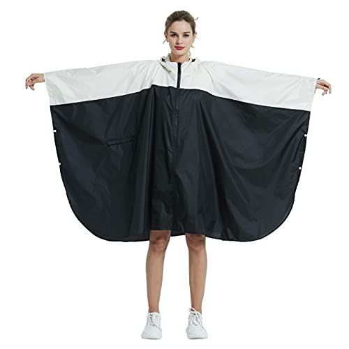 Image of salamra Rain Poncho Jacket - Hooded Waterproof Raincoat with Pocket for Women Men Adults