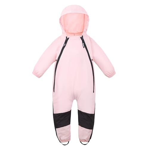 HAPIU Kids Toddler Rain Suit Muddy Buddy Waterproof Coverall,Pink,2T,Original
