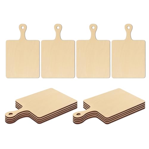 Tablas de cortar de madera 12 piezas rectangular con mango miniatura 1