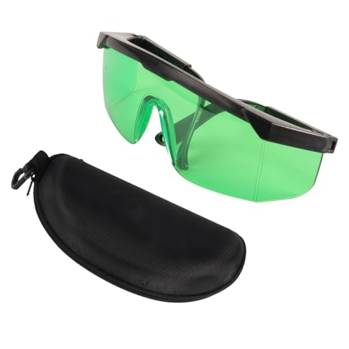 DMITER LG01G Green Laser Safety Glasses, Lasers Enhancement Glasses with Adjustable Frame for Green Alignment, Cross & Multi Line, and Rotary Lasers – Includes Hard Protective Case