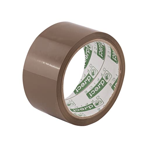 D.RECT Klebeband-Handabroller mit 6 braunen Paketklebeband-Rollen 50m x 48mm inklusive 6 Rollen Packband, Cuttermesser Klinge 18mm mit gummiertem Griff, Braun