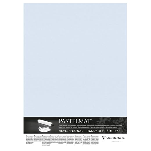 Clairefontaine 96164C PastelMat 50 x 70 cm Lakan, 360 g, Ljusblå, 5 ark