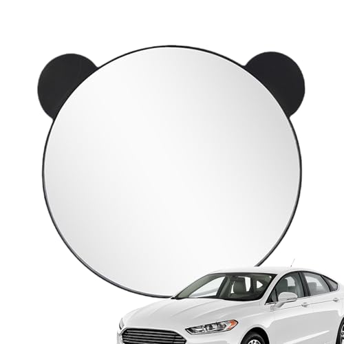 Espejo Para Bebé En El Coche | Espejo Para Asientos Traseros Con Visión Trasera,Monitor Ajustable Con Ángulo Amplio Y Orejas De Oso, Accesorios De Viaje Seguros Para Niños