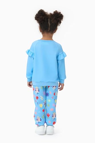 Image of Disney Frozen Toddler Girl Outfits Long Sleeve Shirt and Pocket Pant Clothing Sets Fall Casual Pullover Dailywear