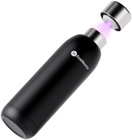 FIRSTHEALTH UV Self-Cleaning Water Bottle, 18oz Insulated Stainle...
