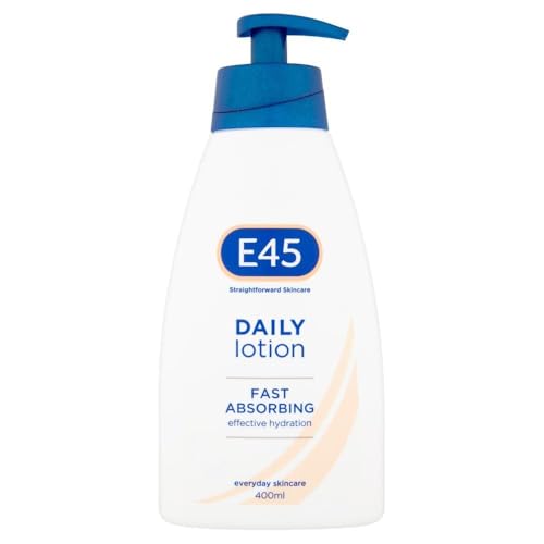 E45 Lotion quotidienne 400 ml pour tous les types de peau - Hydratante non grasse légère - Sans parfum - Crème longue durée pour le corps et le visage - Testé dermatologiquement