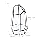 Relaxdays Pflanzenterrarium, Glas & Kupfer, 26x18x15 cm, Glaskasten Kakteen & Moos, geometrisch, Fensterbank, schwarz