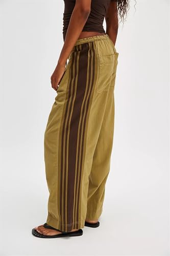 Side Striped Pants Women Drawstring Wide Leg Pants High Waisted Loose Slouchy Palazzo Sweatpants2