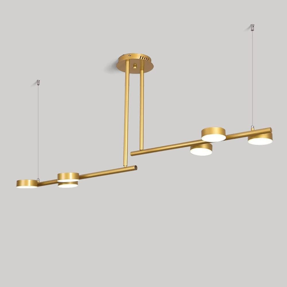 Lustre suspendu LED dorée design moderne 6 lumières haut de gamme