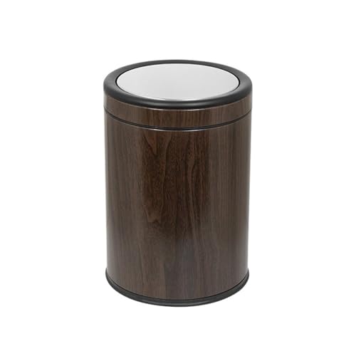 Cubo de basura con tapa abatible que oculta residuos en lavanderías y despachos