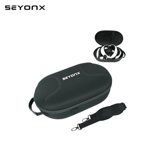 Image of Hard Carrying Case Compatible with Meta Quest 3 & Meta Quest 3S - Shockproof Travel Bag with Lens Protection | Fits Elite Strap & Controllers | Water-Resistant VR Headset Storage Box (Black).