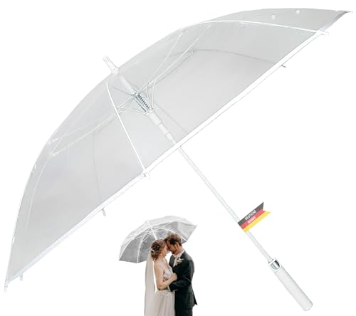 Montagsliebe® Stockschirm XXL Regenschirm transparent Hochzeit Partnerschirm Ø124cm groß...