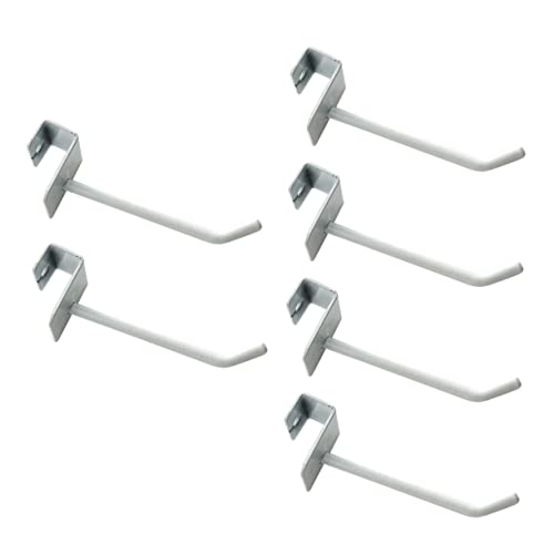 Garneck Square Hooks Heavy Duty 6 Pack White Coated Tube Hangers for Supermarket Commodity Display Sturdy and Fade Resistant