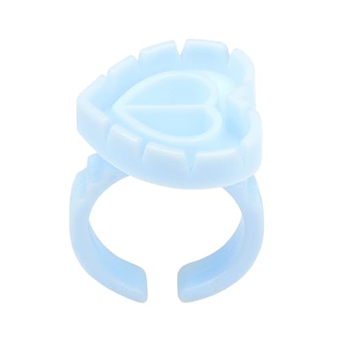 100 PCS Glue Rings for Eyelash Extensions, Eyelash Glue Rings, Cups for Lash Extension (Blue)