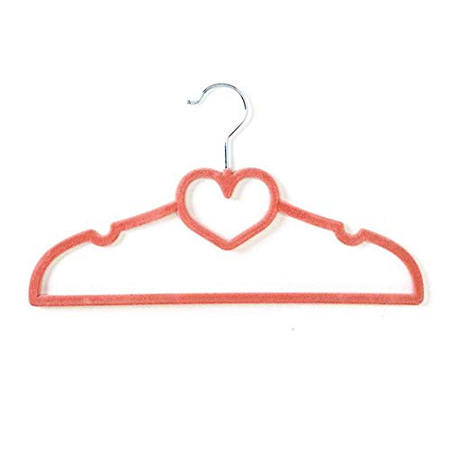 Kit 30 Cabides de Veludo Coração Rosa Nude