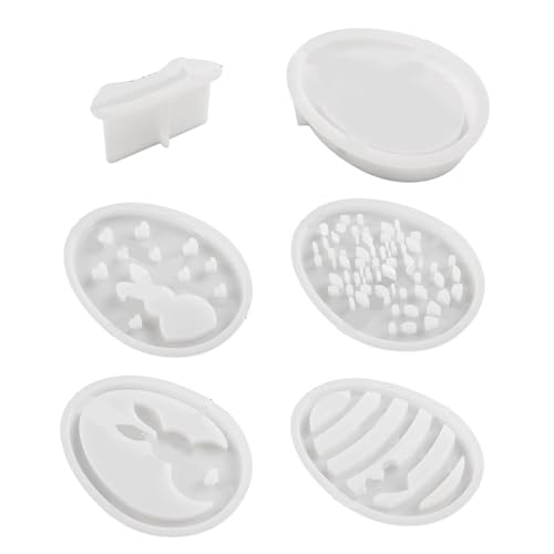 Qiwieod Moldes de jabón de Pascua de silicona,Moldes de silicona de Pascua | Moldes de yeso para huevos de Pascua,Juego de moldes de silicona 3D, moldes artesanales hechos a mano para huevos de Pascua