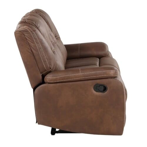 Image of Torque - Alfex 3 Seater Leatherette Manual Recliner | Recliner Sofa /Chair for Living Room, Bedroom, Office | 1 Year Warranty - Brown