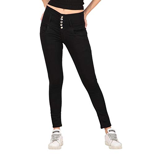 Resbo Women's Denim High Waist Jeans (1236 Black 36)